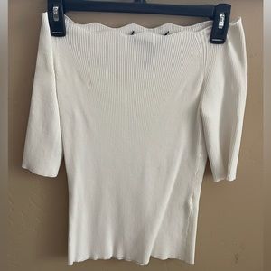 WHBM Scalloped-neck sweater